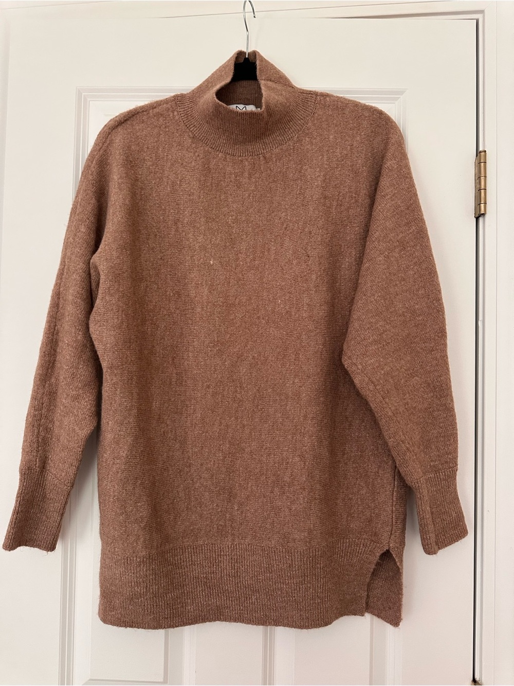 Women's Mock Neck Cozy Tunic Sweater - Beige